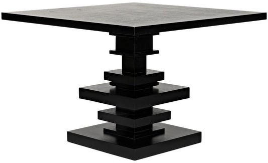 Noir Corum Dining Table Hand-Rubbed Black