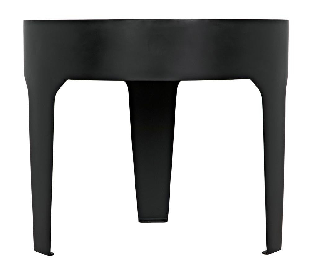 Noir Cylinder Side Table Matte Black