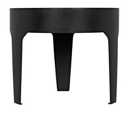 Noir Cylinder Side Table Matte Black
