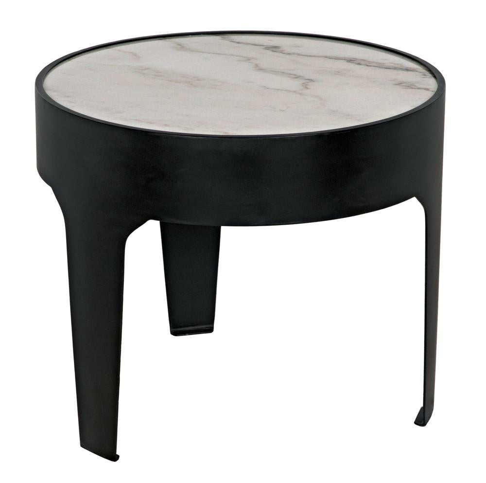 Noir Cylinder Side Table Matte Black