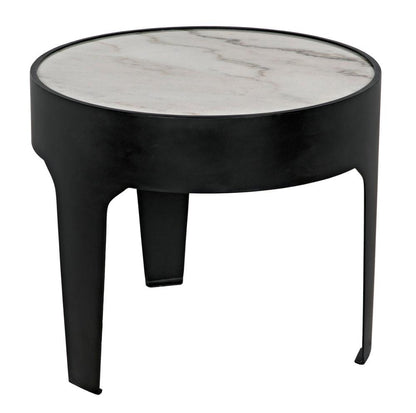 Noir Cylinder Side Table Matte Black