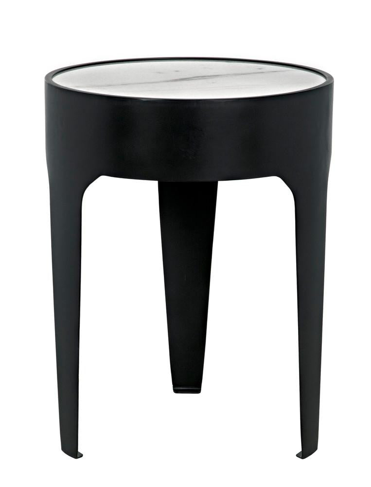 Noir Cylinder Side Table, Matte Black, 24"H (GTAB693MTB YUU6013MTR)
