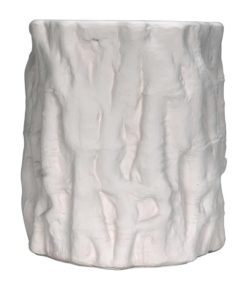 Noir Damono Side Table, White Fiber Cement, 18.5"H (AR-304WFC YUU6013MTW)