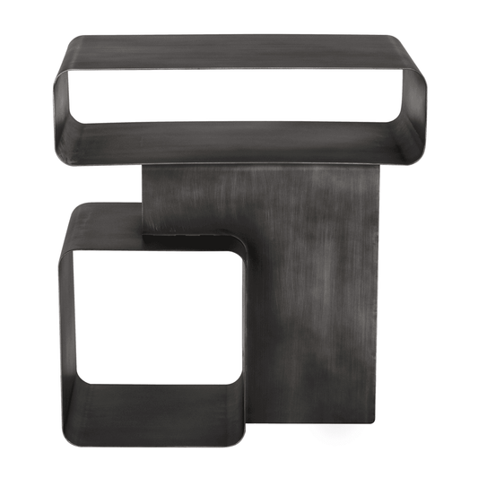Noir Danville Side Table, Gun Metal