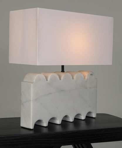 Noir Darth Lamp With Silk Shade LAMP789SH