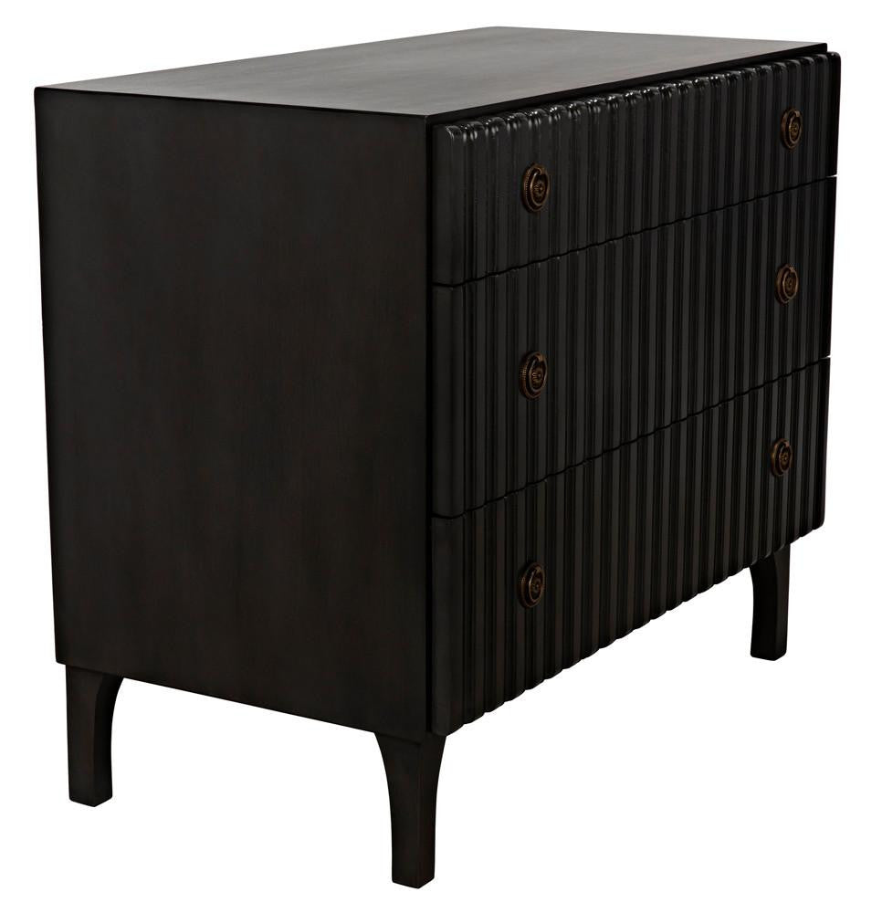 Noir Daryl Dresser, 3-Drawer, Pale, 38"W GDRE164P, Noir GDRE164P YUU6013LUY