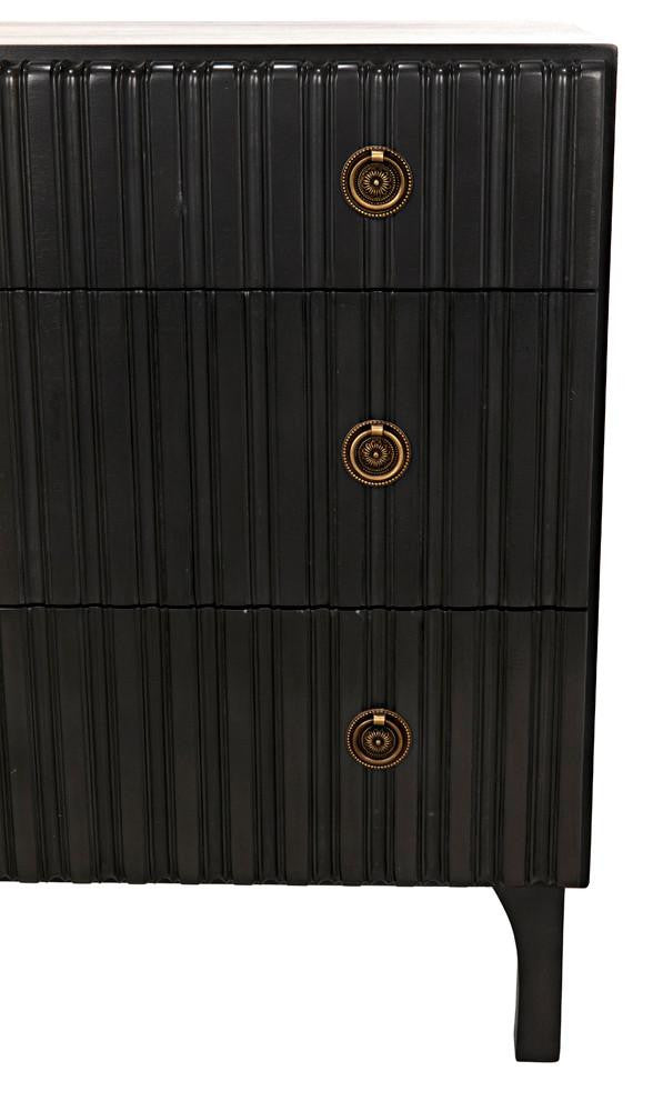 Noir Daryl Dresser, 3-Drawer, Pale, 38"W GDRE164P, Noir GDRE164P YUU6013LUY
