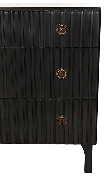 Noir Daryl Dresser, 3-Drawer, Pale, 38"W GDRE164P, Noir GDRE164P YUU6013LUY