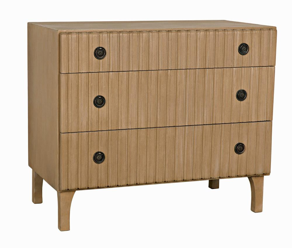 Noir Daryl Dresser, 3-Drawer, Weathered, 38"W GDRE164WEA, Noir GDRE164WEA YUU6013LUZ
