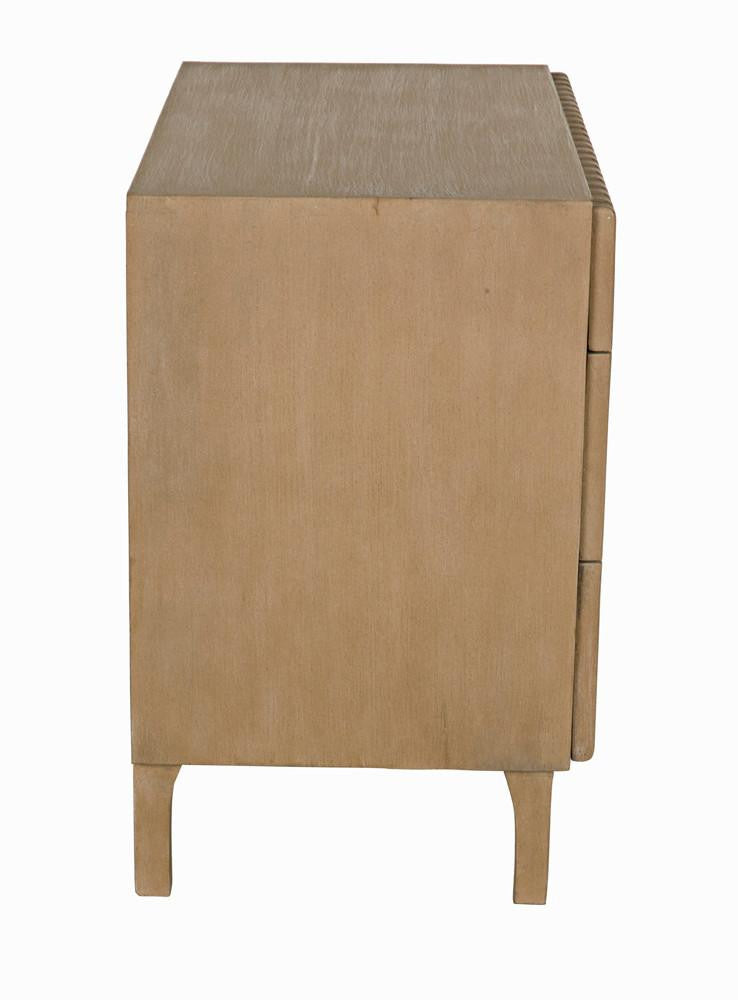 Noir Daryl Dresser, 3-Drawer, Weathered, 38"W GDRE164WEA, Noir GDRE164WEA YUU6013LUZ
