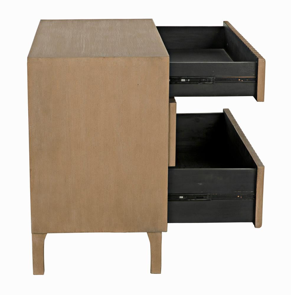 Noir Daryl Dresser, 3-Drawer, Weathered, 38"W GDRE164WEA, Noir GDRE164WEA YUU6013LUZ