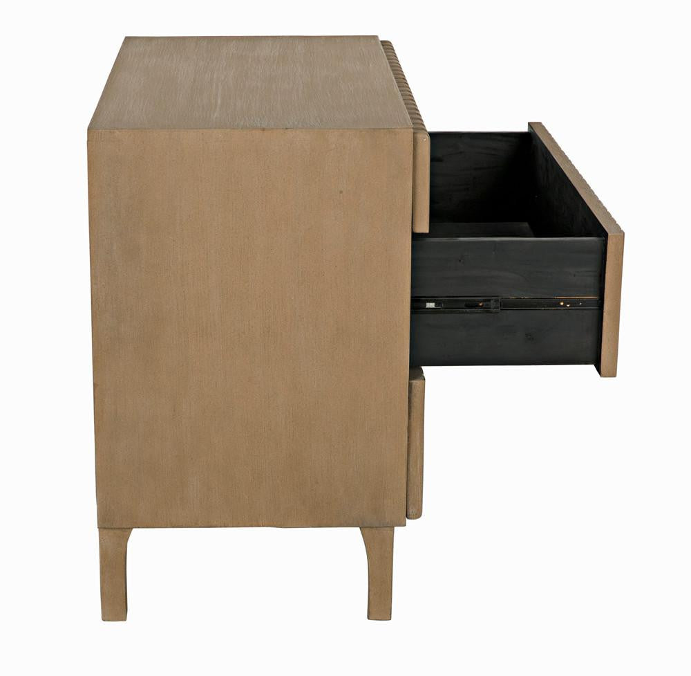Noir Daryl Dresser, 3-Drawer, Weathered, 38"W GDRE164WEA, Noir GDRE164WEA YUU6013LUZ