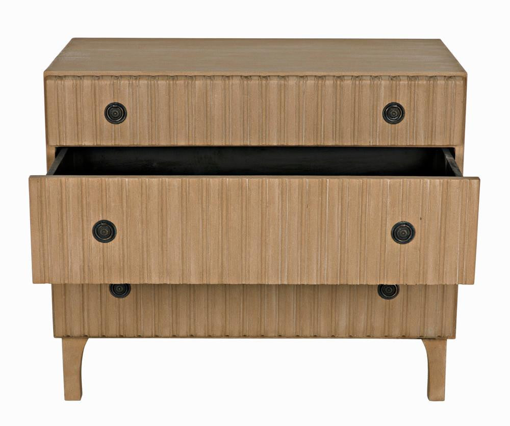 Noir Daryl Dresser, 3-Drawer, Weathered, 38"W GDRE164WEA, Noir GDRE164WEA YUU6013LUZ