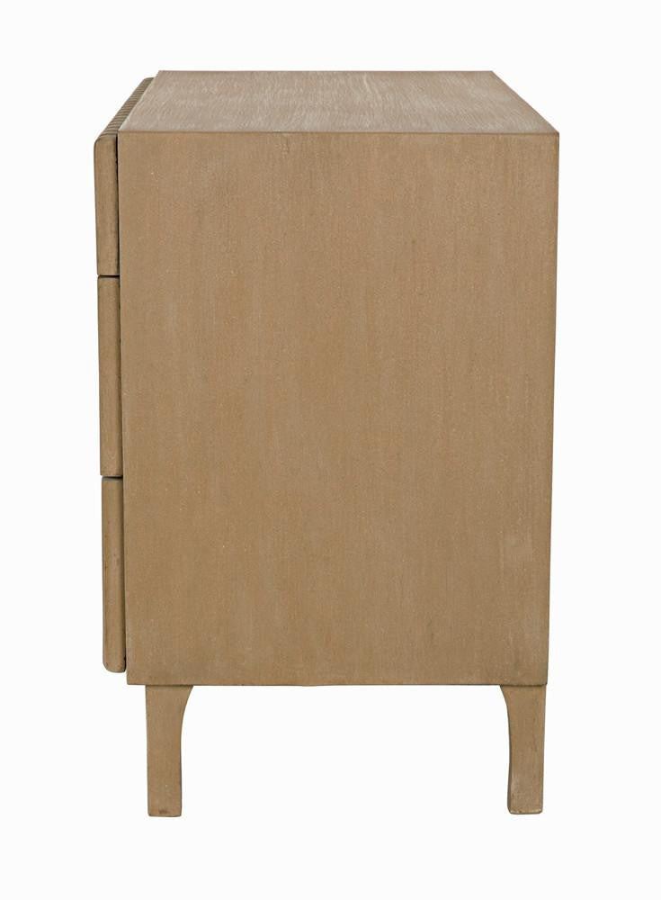 Noir Daryl Dresser, 3-Drawer, Weathered, 38"W GDRE164WEA, Noir GDRE164WEA YUU6013LUZ