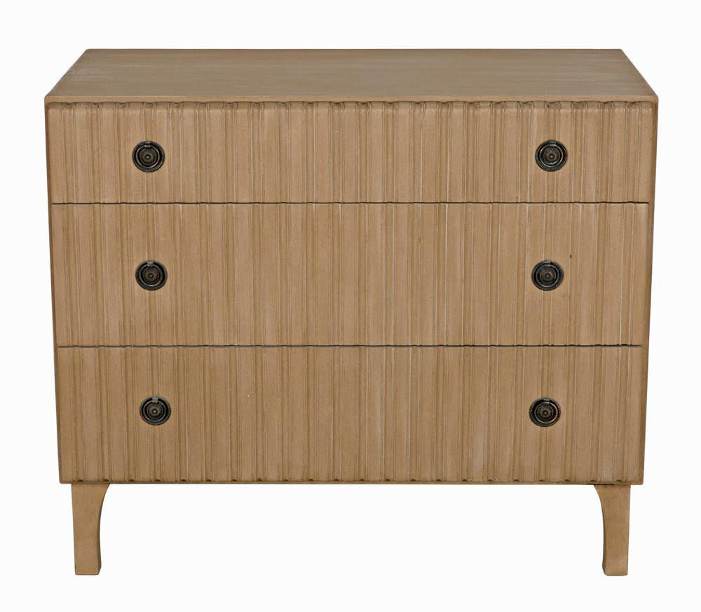 Noir Daryl Dresser, 3-Drawer, Weathered, 38"W GDRE164WEA, Noir GDRE164WEA YUU6013LUZ