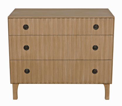 Noir Daryl Dresser, 3-Drawer, Weathered, 38"W GDRE164WEA, Noir GDRE164WEA YUU6013LUZ