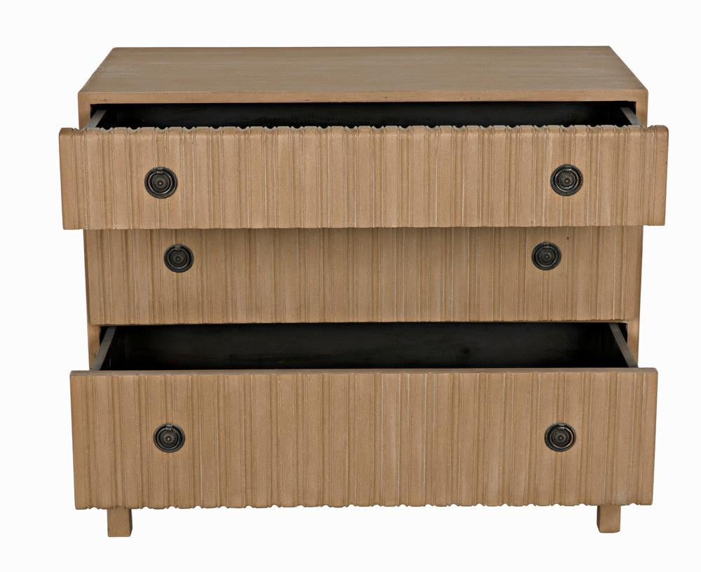 Noir Daryl Dresser, 3-Drawer, Weathered, 38"W GDRE164WEA, Noir GDRE164WEA YUU6013LUZ