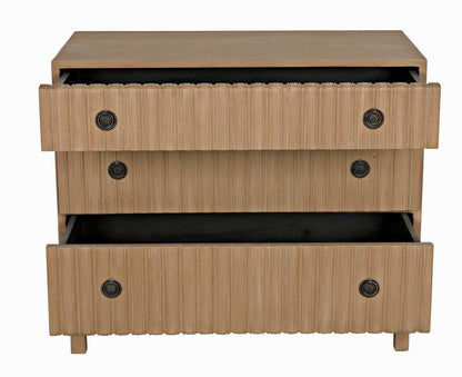 Noir Daryl Dresser, 3-Drawer, Weathered, 38"W GDRE164WEA, Noir GDRE164WEA YUU6013LUZ