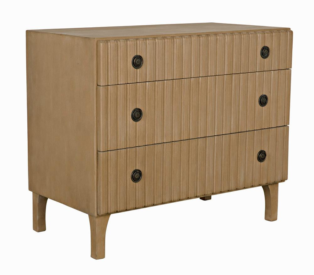 Noir Daryl Dresser, 3-Drawer, Weathered, 38"W GDRE164WEA, Noir GDRE164WEA YUU6013LUZ
