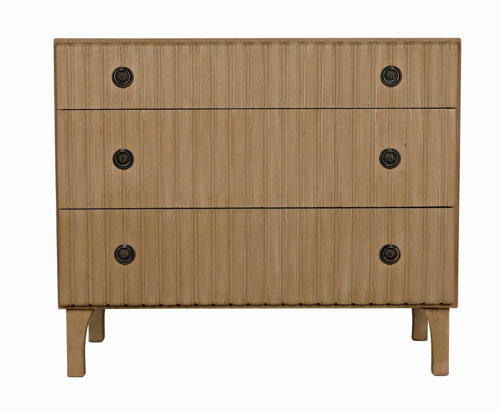 Noir Daryl Dresser, 3-Drawer, Weathered, 38"W GDRE164WEA, Noir GDRE164WEA YUU6013LUZ