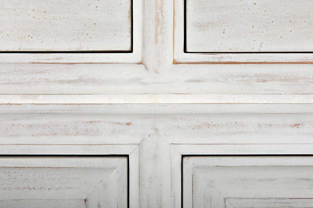 Noir Daryl Dresser, 3-Drawer, White Wash, 38"W GDRE164WH, Noir GDRE164WH YUU6013LV0