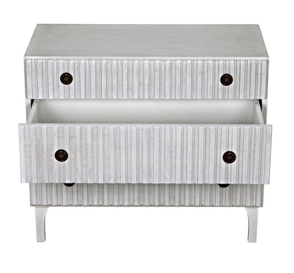 Noir Daryl Dresser, 3-Drawer, White Wash, 38"W GDRE164WH, Noir GDRE164WH YUU6013LV0