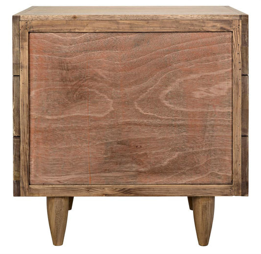 Noir David Side Table Washed Walnut