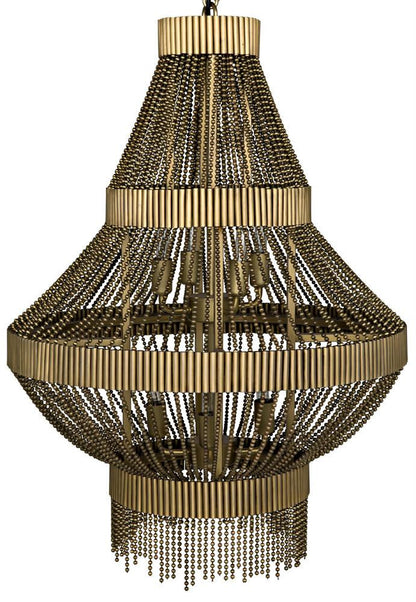 Noir Domo Chandelier Antique Brass