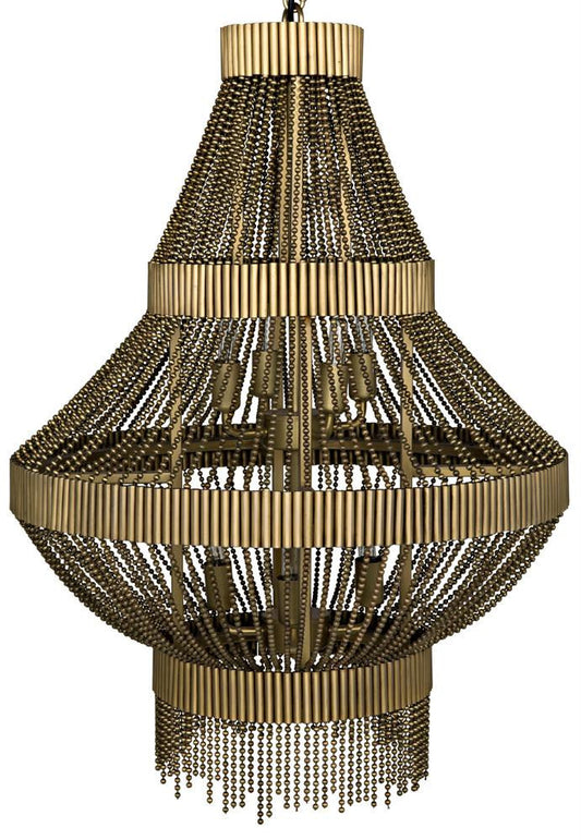Noir Domo Chandelier Antique Brass