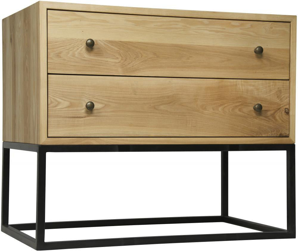 Noir Downtown Side Table Natural, Matte Black