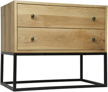 Noir Downtown Side Table Natural, Matte Black
