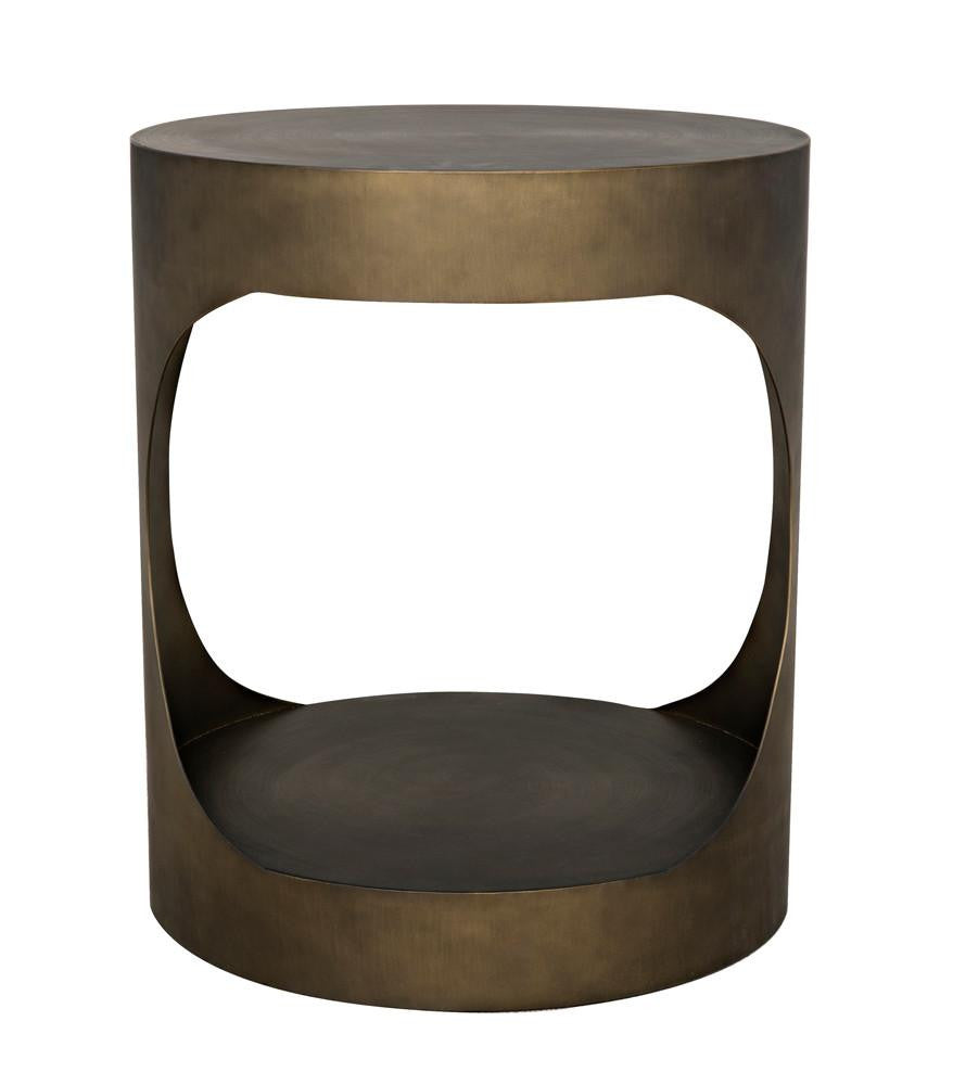 Noir Eclipse Side Table, Aged Brass, 26"H (GTAB302AB YUU6013MU7)