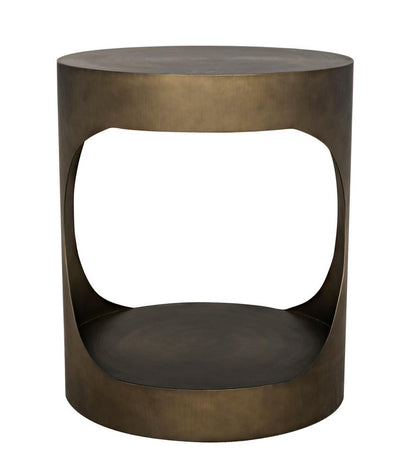 Noir Eclipse Side Table, Aged Brass, 26"H (GTAB302AB YUU6013MU7)