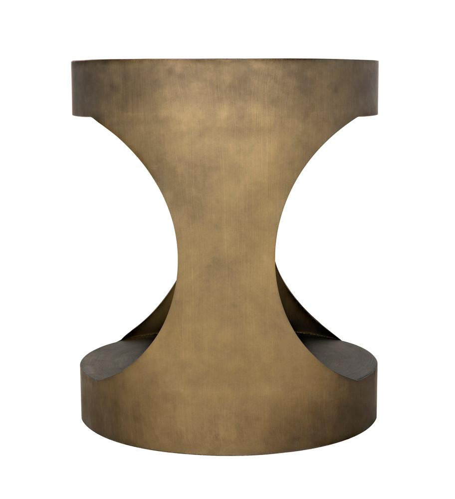 Noir Eclipse Side Table, Aged Brass, 26"H (GTAB302AB YUU6013MU7)