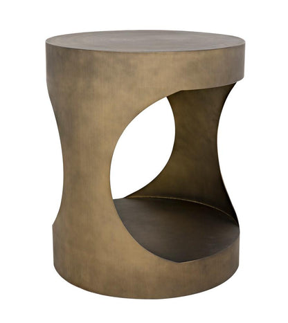 Noir Eclipse Side Table, Aged Brass, 26"H (GTAB302AB YUU6013MU7)