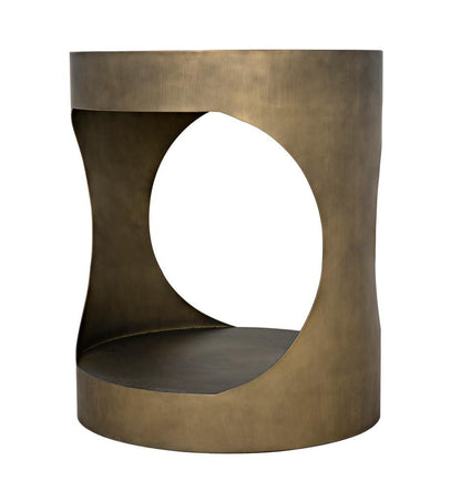 Noir Eclipse Side Table, Aged Brass, 26"H (GTAB302AB YUU6013MU7)