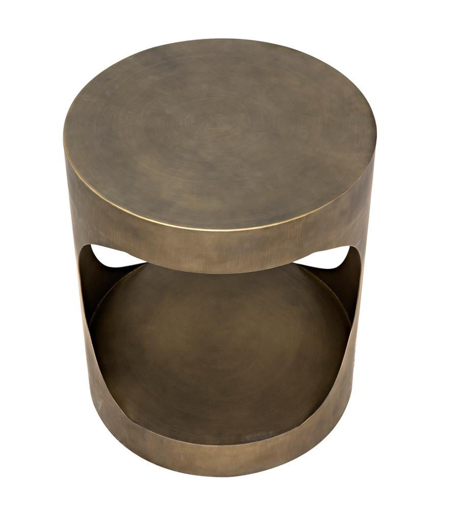 Noir Eclipse Side Table, Aged Brass, 26"H (GTAB302AB YUU6013MU7)