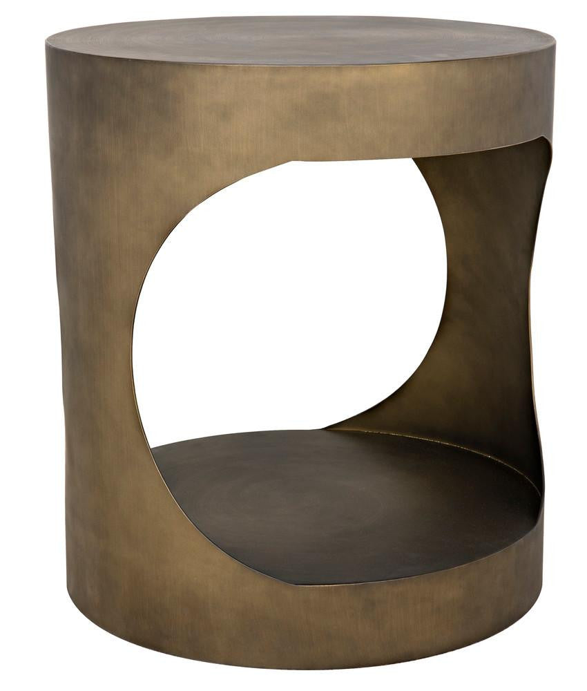 Noir Eclipse Side Table, Aged Brass, 26"H (GTAB302AB YUU6013MU7)