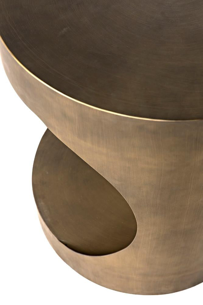 Noir Eclipse Side Table, Aged Brass, 26"H (GTAB302AB YUU6013MU7)