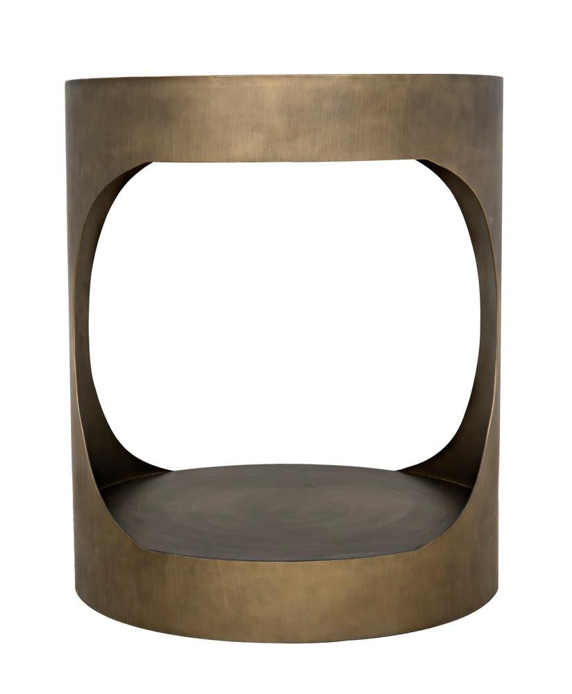Noir Eclipse Side Table, Aged Brass, 26"H (GTAB302AB YUU6013MU7)