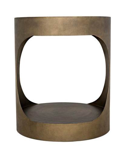 Noir Eclipse Side Table, Aged Brass, 26"H (GTAB302AB YUU6013MU7)