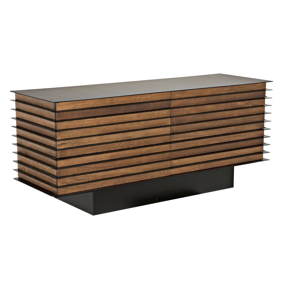 Noir Elevation Sideboard Dark Walnut with Matte Black