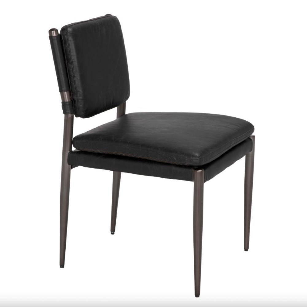 Noir Elvis Chair Steel Gray Powder Coat and Ebony Black