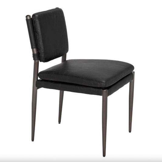 Noir Elvis Chair Steel Gray Powder Coat and Ebony Black