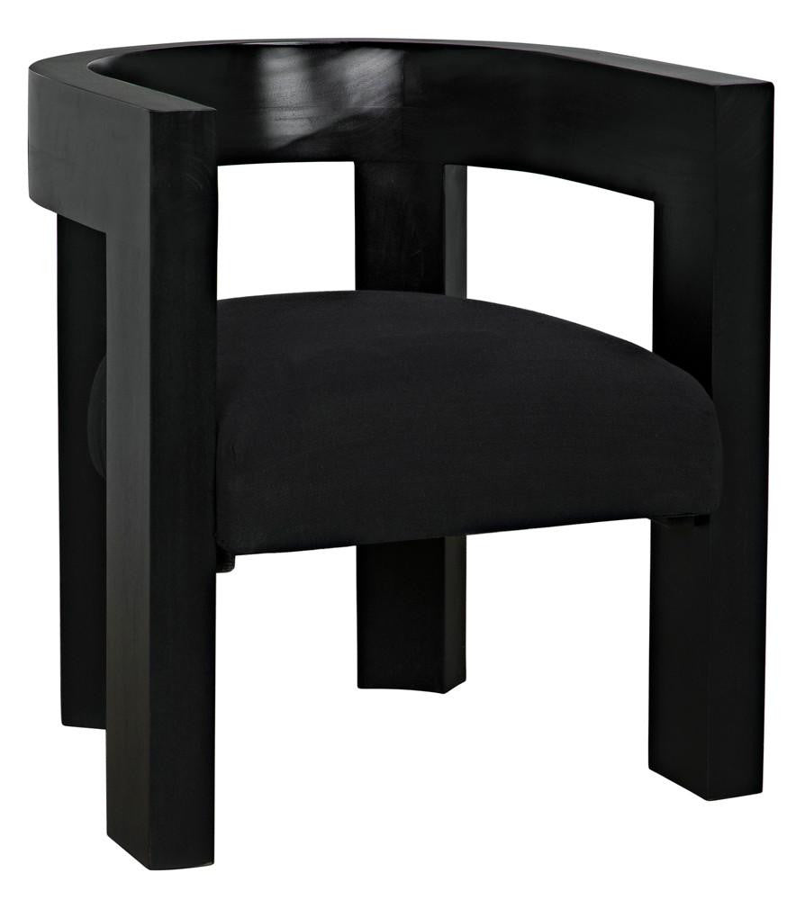 Noir Eros Dining Chair Hand-Rubbed Black, Black