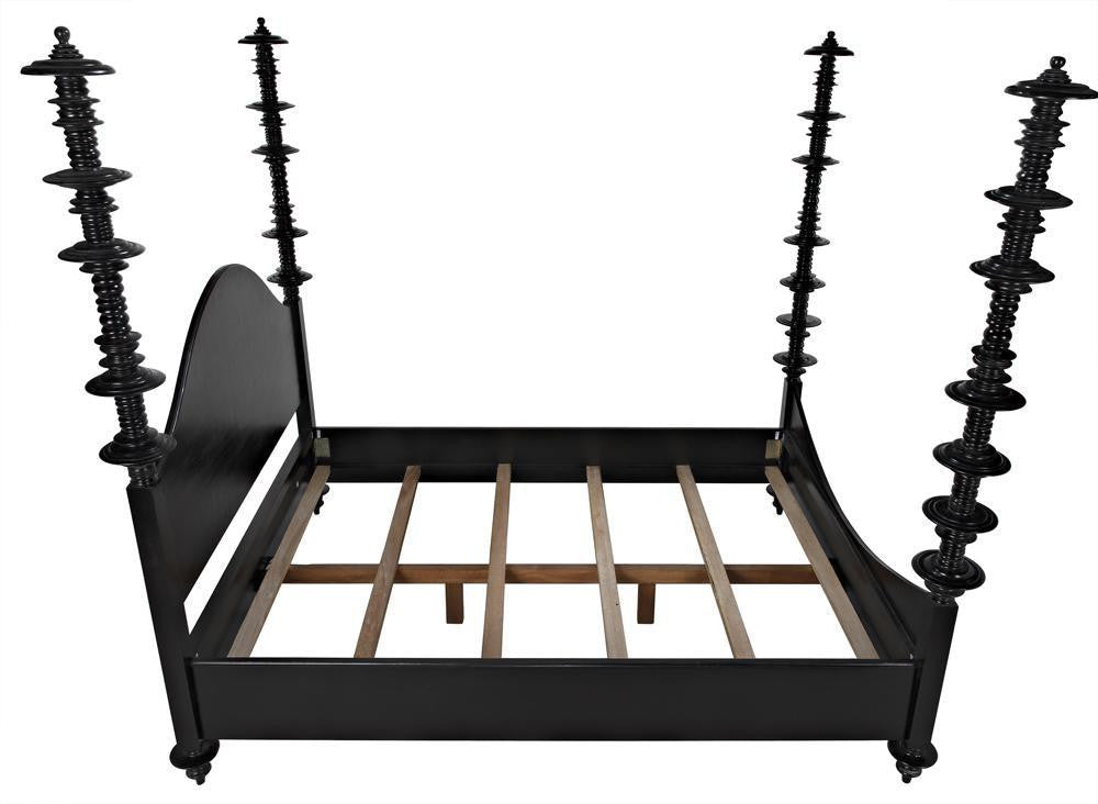 Noir Ferret Bed, Cal-King, Hand Rubbed Black