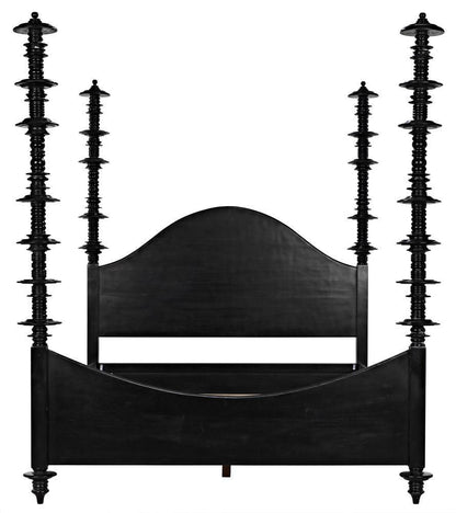 Noir Ferret Bed, Cal-King, Hand Rubbed Black