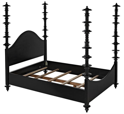 Noir Ferret Bed, Cal-King, Hand Rubbed Black