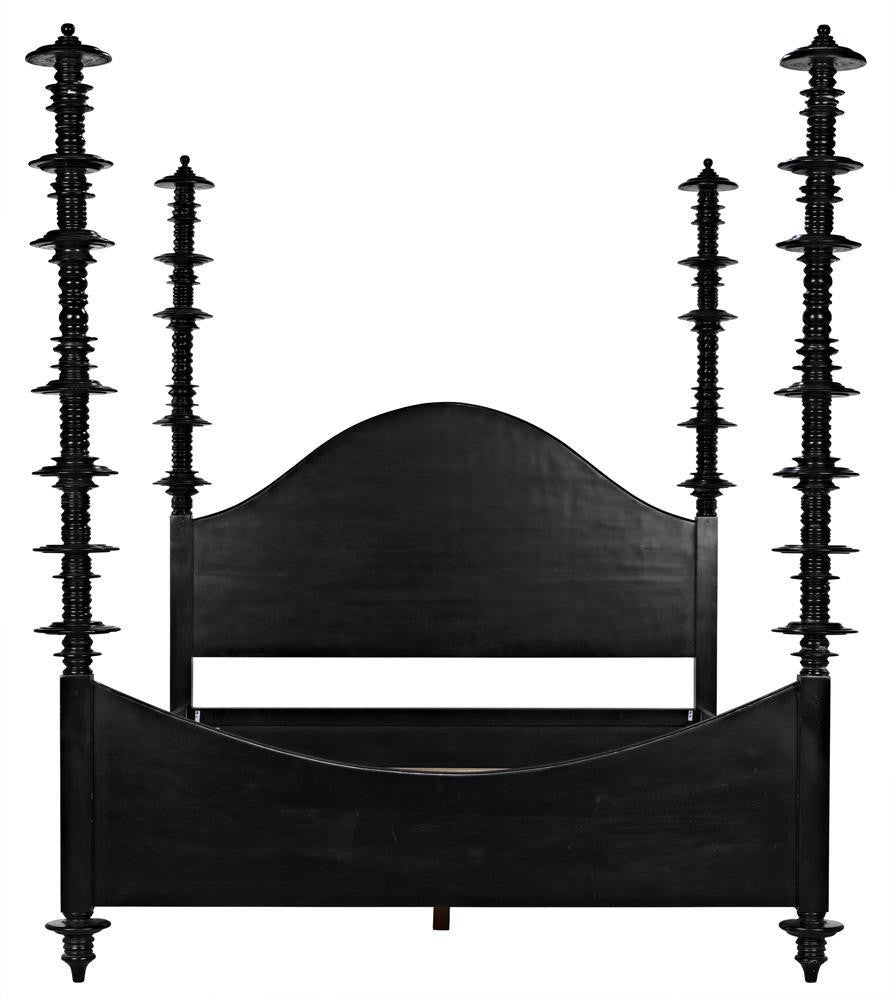 Noir Ferret Bed, Eastern King, Hand Rubbed Black