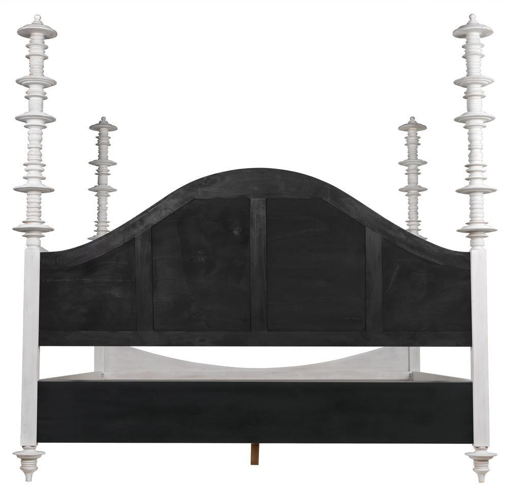Noir Ferret Bed, Eastern King, White Wasj